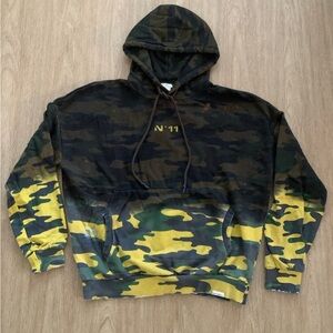 Eleven Paris Green and Yellow Camouflage Hoodie